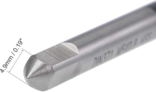 Miniatura 4 de uxcell M5 x 0.8 espiral punto roscado grifo, roscas de tierra H2, acero de alta velocidad 6542, acabado recubierto TICN, vástago redondo con extremo