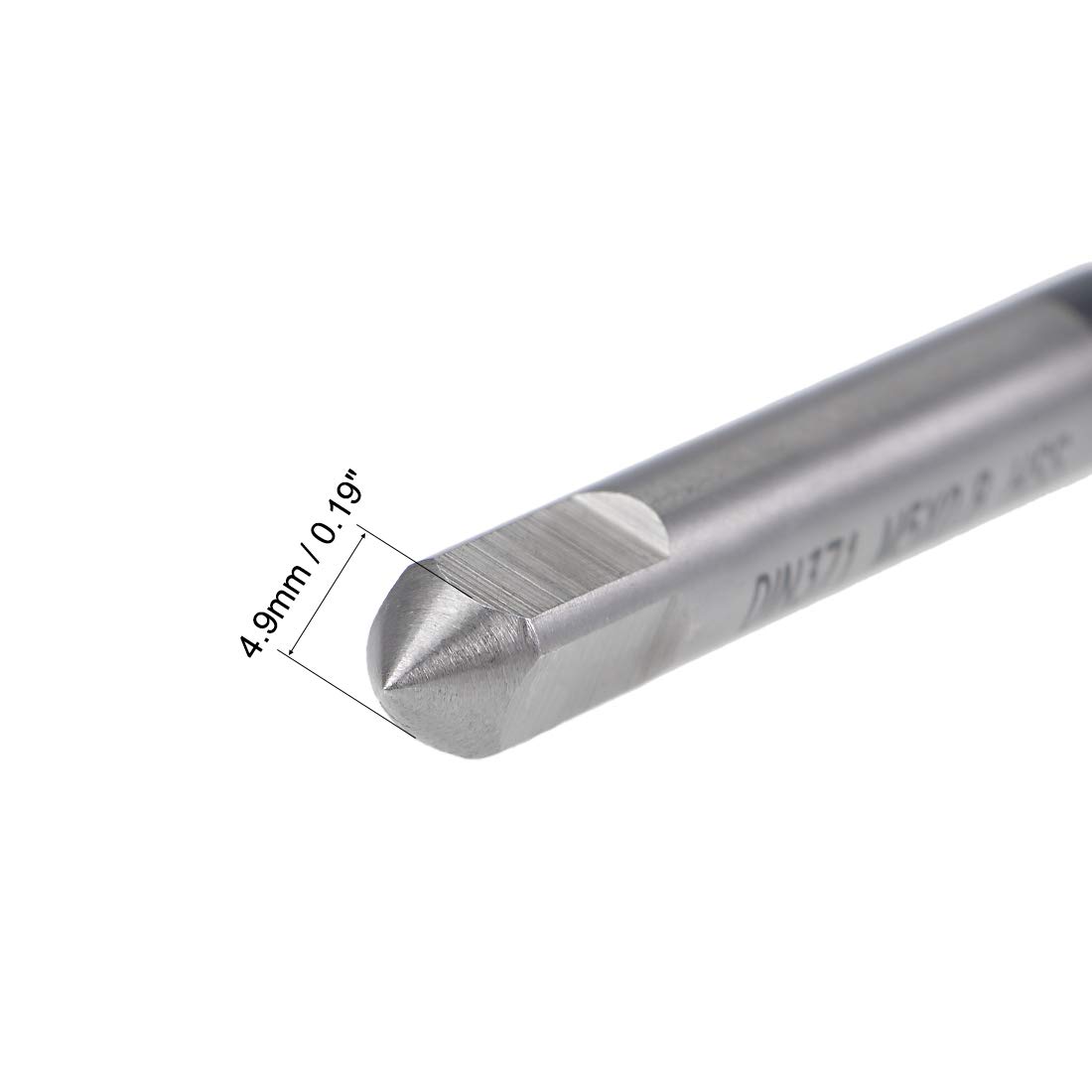 Sourcing map Lot de 2 tarauds à pointe spirale M5 x 0,8 mm H2, acier haute vitesse 6542, finition revêtue TICN, tige ronde avec extrémité carrée, DIN371/376, 2 pièces