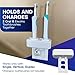 HOYT DESIGN Electric Toothbrush Holder, Wall Mount, Compatible with Oral-B, Holds 2 Chargers, Mounts on Single Duplex Outlet ONLY. (Charger/Brushes NOT Included), White, OB2C-DSSV