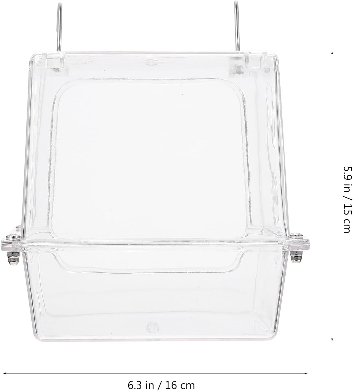 Wakauto Parrot Bath Box Hanging Bird Bath Tube Acrylic Cage No-Leakage Shower Box and Budgerigars