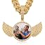 023845 Gold necklace with 12mm cuban chain]