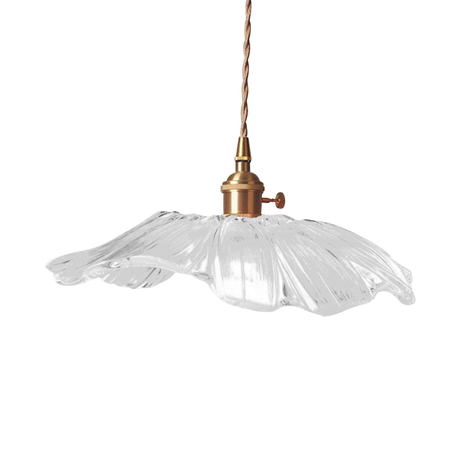 KESOTO Pendant Lamp,Small Chandelier, Flower Glass Hanging Lamp,LED Pendant Light, for Living Room, L clear