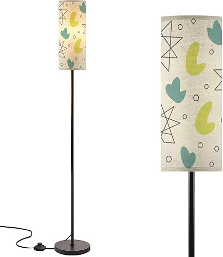 Miniatura 14 de Lámparas de pie modernas retro futuristas platillos verde azulado estrellas brillantes lámpara de pie lámpara de poste de metal con pantalla de lino