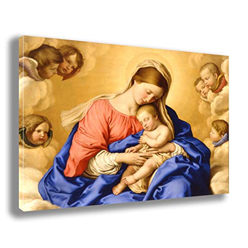 Quadro SACRA FAMIGLIA gesù madonna - RIPRODUZIONE STAMPA SU TELA Quadri Moderni Moderno Arte Astratto Cucina Soggiorno Camera da letto printerland.it (50x70 cm)