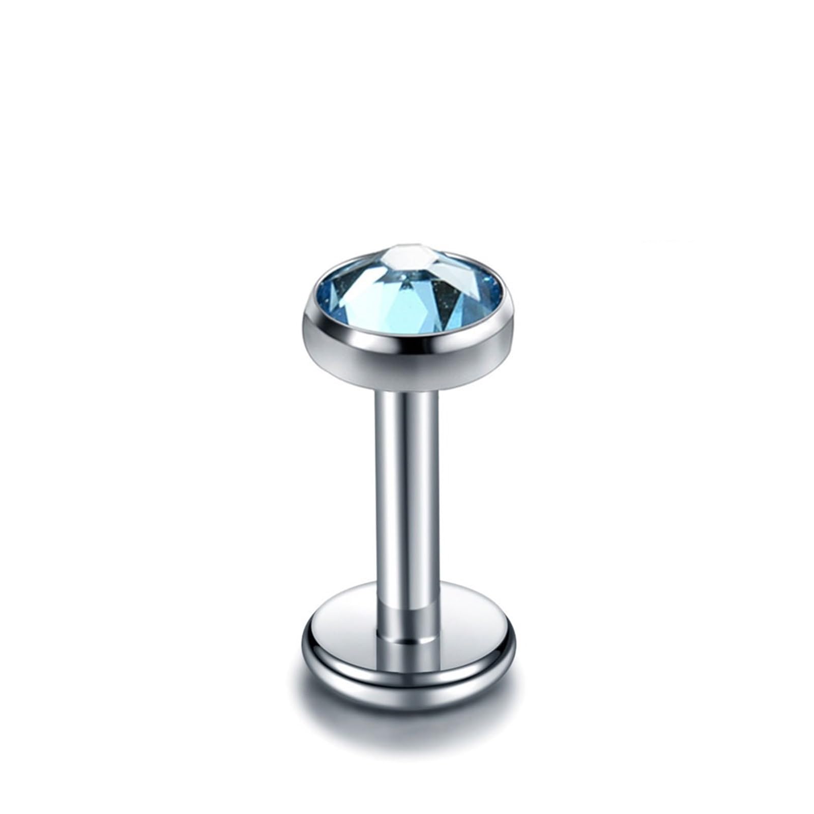 G23 tytan wewnętrznie gwint Labret Piercing klejnot z cyrkonii Orelha chrząstka Tragus nos kolczyk wargi Stud Piercing Helix biżuteria do ciała(1.2x12x5x4mm,10pcs A)