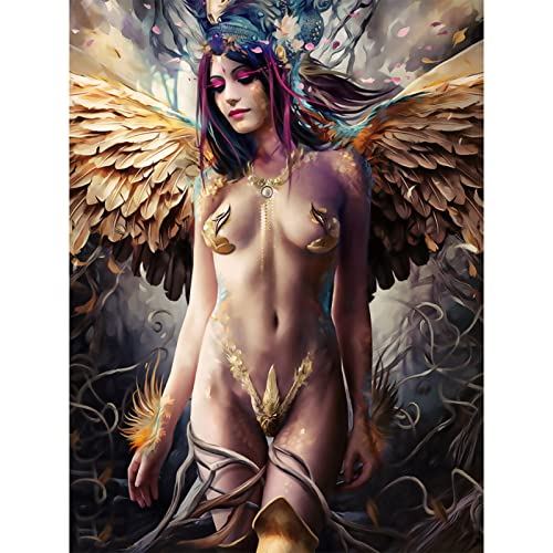 Puzzle Puzzles en Bois pour Adultes et Enfants,1000 pièces Fantaisie Ange Sexy Beauté Ailes Puzzles Bois,Décoration Mur Moderne Art Cadeau Unique Décor À La Maison