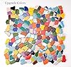 Lanyani Vibrant Broken Ceramic Tiles for Crafts Mosaics,Irregular Polished China Tile Scraps Stained Glass Pieces, Mixed Colors- 2Pounds/0.97 Square Foot #4