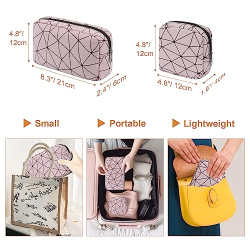 Likesing Sanitary Napkin Storage Bag, Leather First Period Kit for Girls 9-12, Portable Tampon Menstrual Cup Pouch, Pad Pouches for Feminine Products Gifts for Friends Women Girls, 2 Pack(Pink) - Thumbnail 4