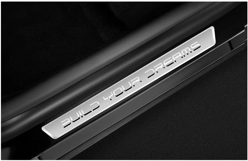 GZBFTDH Car Door Sill Trim Guard Plate Protectors, 4pcs Universal Front/Rear Carbon Chrome Soft Steel Scratch-Resistant Welcome Pedal Cover (Silver)