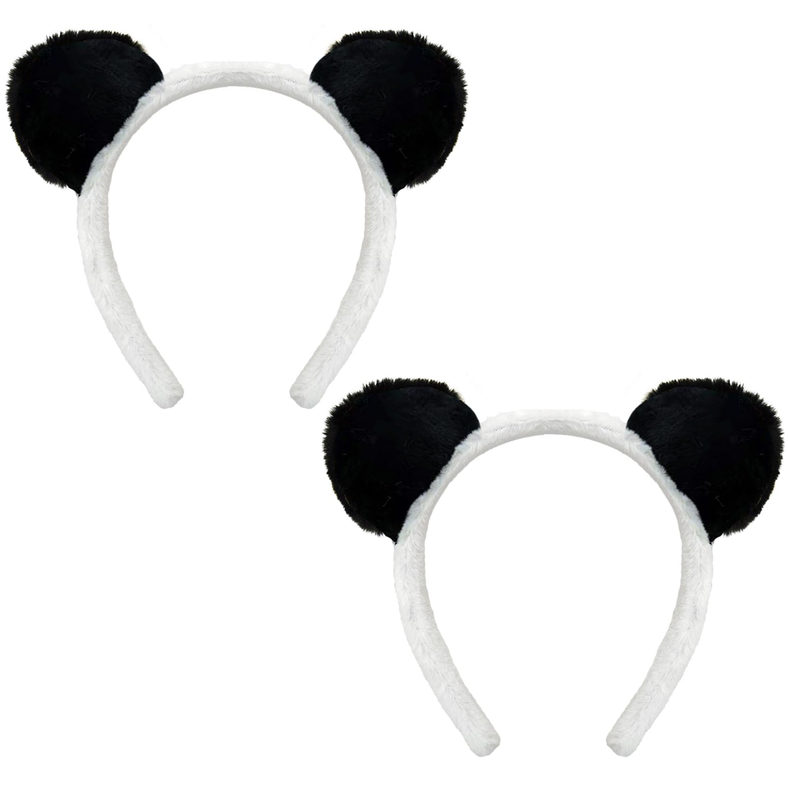 YAXAMING 2 Pcs Halloween Panda Ears Headband Bear Ears Hair Hoops Animal Headpiece Hairband Hair Bands Women Christmas Xmas Cosplay Holiday Festival Parade Wedding Dress Up Birthday Party Accessories