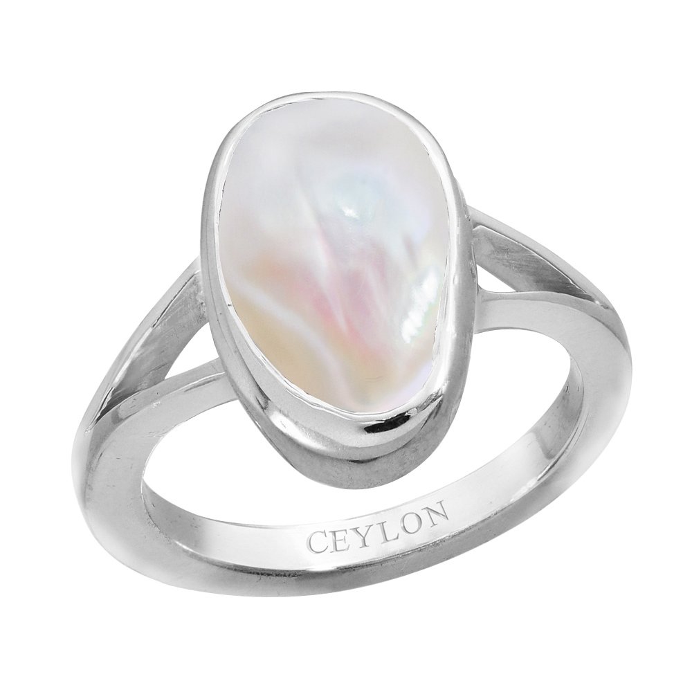 Ceylon Gems Precious Pearl Moti 6.5cts or 7.25ratti Stone Zoya Silver Ring for Men & Women (B08W8LHSR7) Amazon Price History, Amazon Price Tracker