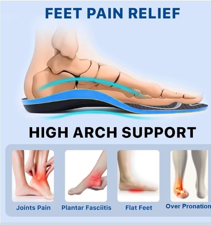 Solette In Gel Anra Deals Per Fascite Plantare – Supporto Arco Plantare, Antidolorifiche, Blu