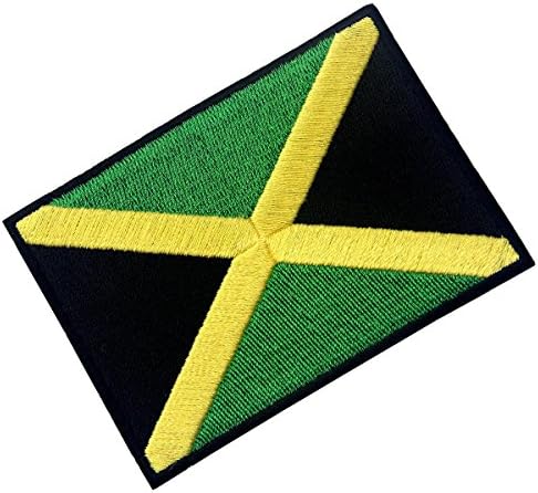 Jamaica Flag Embroidered Emblem Rasta Jamaican Rastafarian National Iron On Sew On Patch