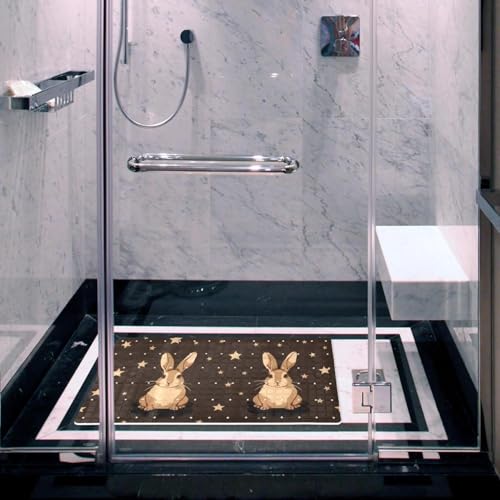 Tapis de bain antidérapant séchage rapide extra long en PVC Bunny
