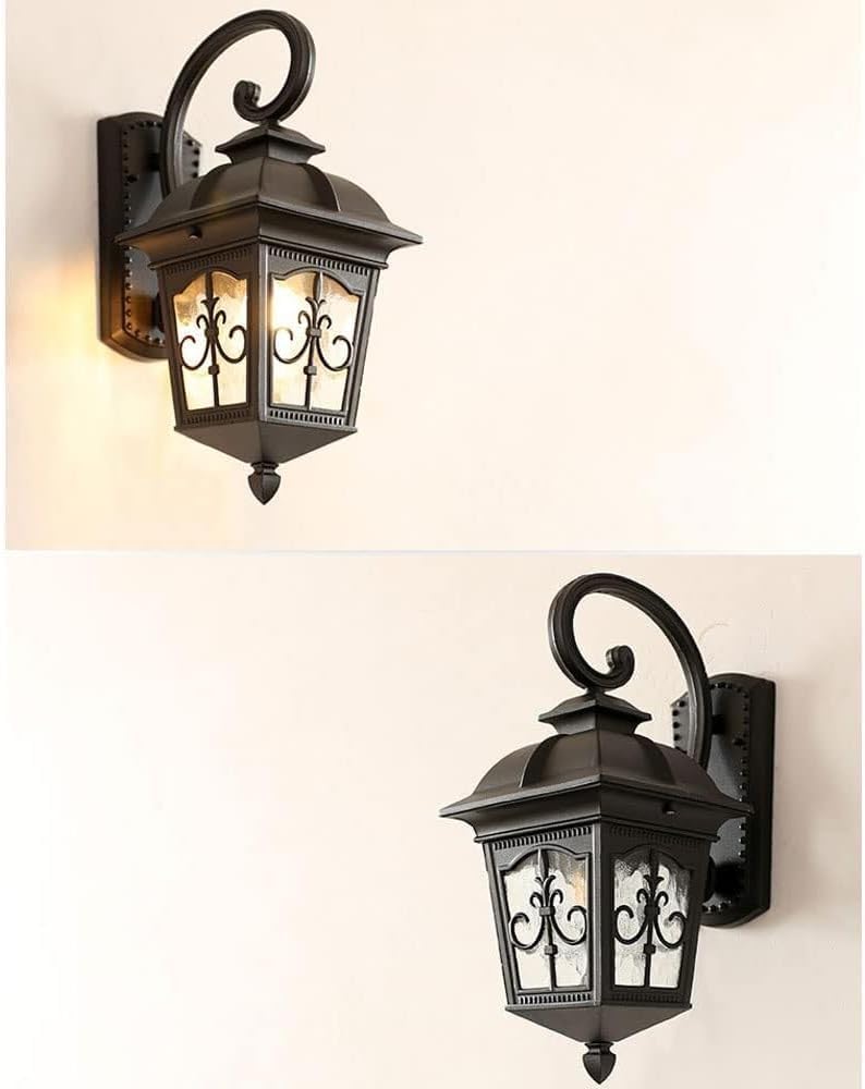 Lampade da parete per esterni, retro esterno da giardino, impermeabile, montaggio a parete, luci di sicurezza vintage, antiche, dorate, 33,8 cm, dorate, 33,8 cm