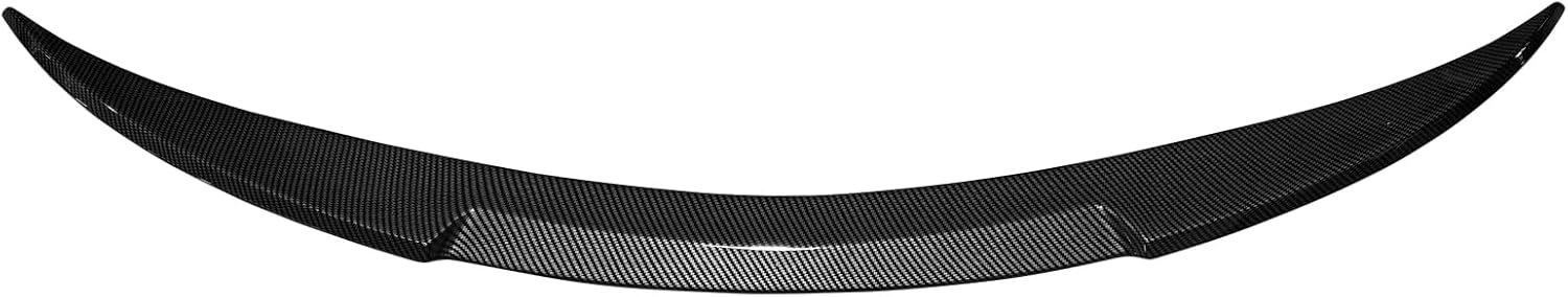 IKON MOTORSPORTS, Trunk Spoiler Compatible with 2021-2024 Tesla Model S, IK Style Carbon Fiber Print ABS Plastic Rear Trunk Lid Spoiler Wing Lip