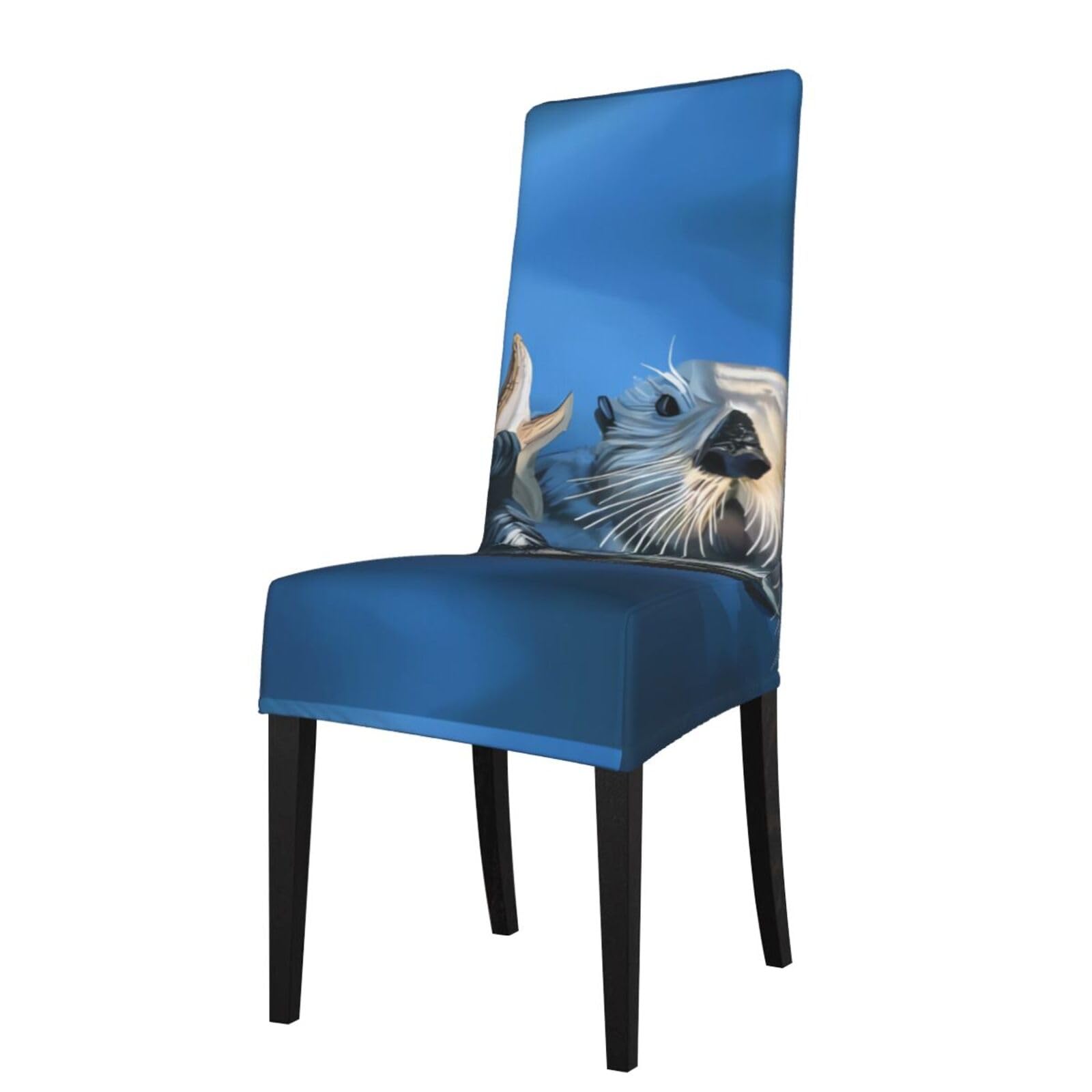 YYHHAOFA Sea Otter Prints Protection Cover for Dining Chair - Stretch Slipcovers, Easy Refresh for Your Dining Room & Event Decor