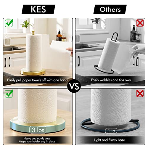 Kes Kitchen Paper Roll Holder Standing Paper Towel Holder With Weighted Base For Standard Or Mega Rolls Sus304 Stainless Steel Brushed Brass, Kph202-Bz #TOP1