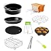 Produktbild 10tlg. Zubehör für Friteusen Airfryer Heißluftfriteuse Brotbackkorb Pizzapfanne Silikonmatte Grillrost aus Edelstahl Metallhalter aus Edelstahl für 4,5L und 5,2 Liter - Topfablage (8in)