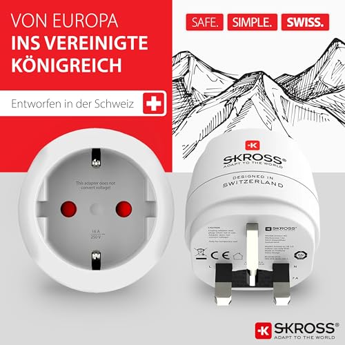 Skross Schutzkontakt Steckeradapter mehrfarbig One Size