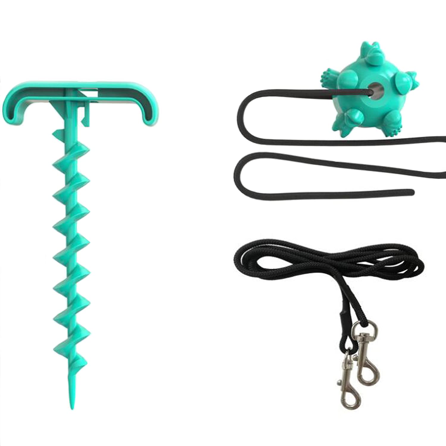 ODIER Dog Tie Out Stake and Cable for Small and Middle Dogs with a Tag of War Toy