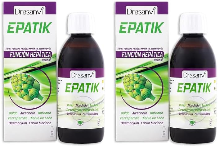 DRASANVI Epatik con Colina, Desmodium, Cardo Mariano y Otros Extractos| Para la Función Hepática | Desintoxicación y Depuración del Organismo | Contiene Vitamina B6 | 250 ml : 8 Días| Sabor Limón