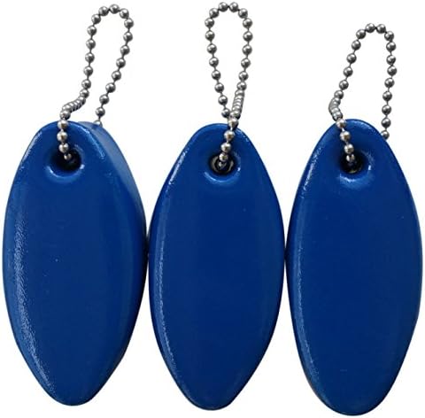 JQuad 3 Pack BLUE Floating Keychain key floats Vinyl Covered Foam -Made in the USA- (Blue)