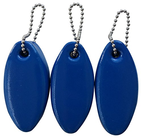 Jquad 3 Pack Blue Floating Keychain Key Floats Vinyl Covered Foam -Made In The Usa- (Blue) #TOP1