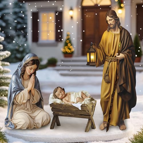 LawnIdyll 3 PCS Outdoor Christmas Nativity Scene Yard Signs 47
