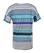 Q&Y Women's V-neck Striped Casual Short Sleeve T-shirt Blouse Tees Tops Blue,5X-Large (fits like US 4X-Large)