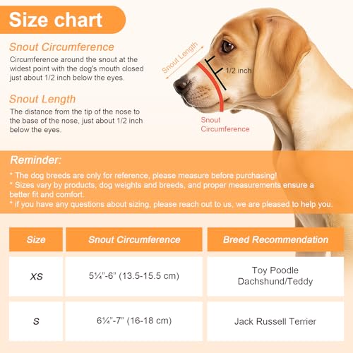 Hund Maulkorb, Soft Mesh Maulkörbe Für Hunde, Verstellbare Schlaufe, Atmungsaktiver Nylon Hundemaulkorb für Kleine, Mittlere Hunde Verhindert Das Beißen, Kauen Und Bellen (S)