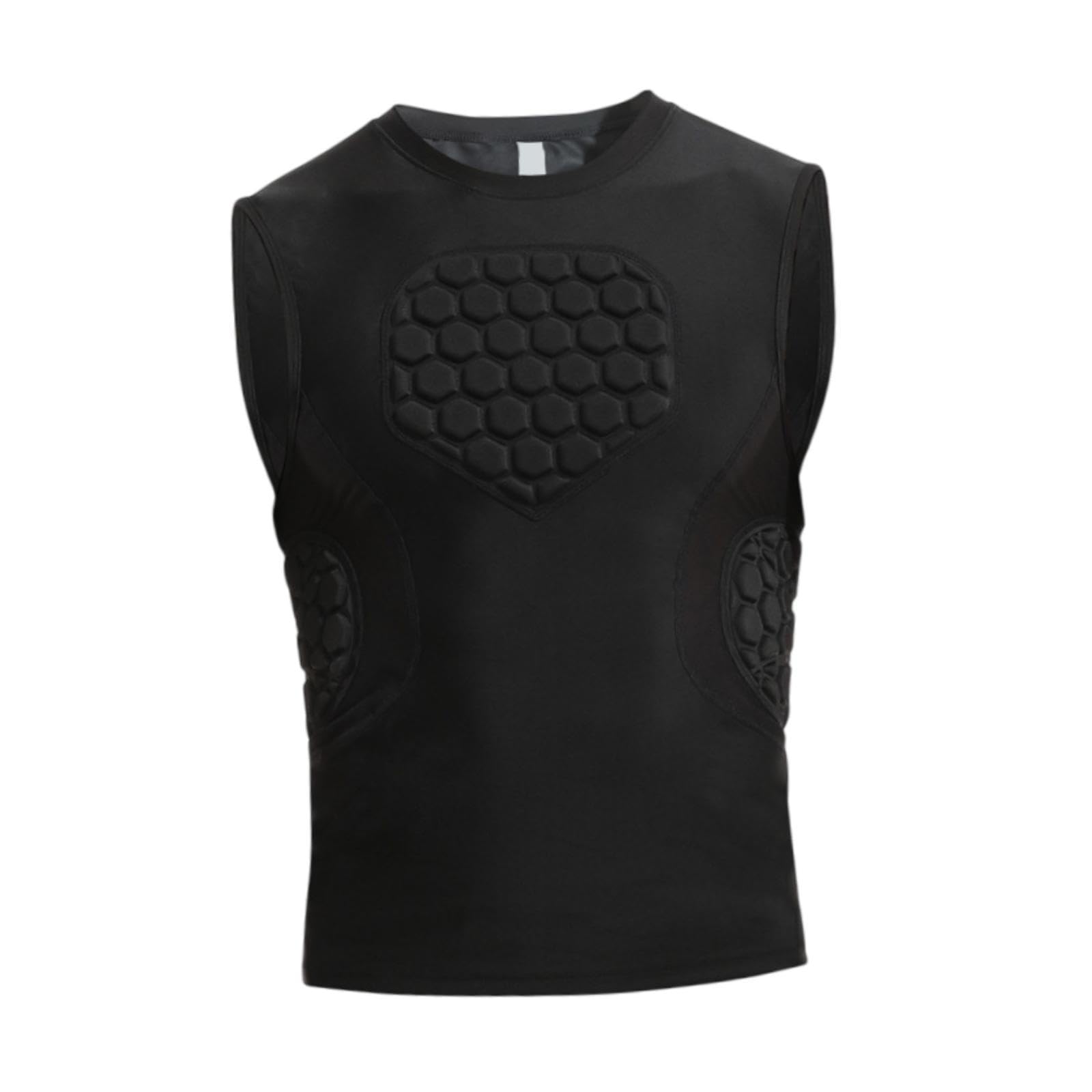 F Fityle Camisa de compresión Acolchada para Hombre Protector de Costilla de la Costilla aliviable Chaleco de compresión de Equipo de protección para Rugby de