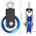 MUKLEI 2 Pack 3.5 Inch Cable Pulley Wheel, Aluminum Cable Pulleys with Hanging Strap and Snap Hook, 360° Rotation Snatch Block Pulley Wheel for Home Gym Equipment, DIY, Blue