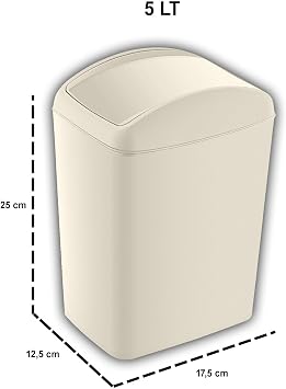 Smartware Soft Çöp Kutusu Döner Kapak 5 LT LATTE
