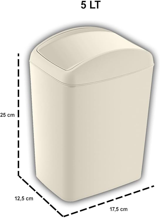 Smartware Soft Çöp Kutusu Döner Kapak 5 LT LATTE
