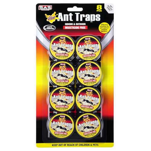 APXEL Trampa Cebo Antihormigas, 8 Unidades de 7 g Cebo Antihormigas, 5 * 5 * 1.3cm, Trampas Antihormigas Eficaces para Uso Interior, Balcón y Jardín (A)
