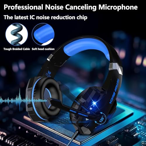 Casque Gaming Laspi avec Micro et Éclairage LED pour Consoles et PC - Geekodrome: Boutique d'accessoires geek Conception Conviviale Casque EIVOTOR