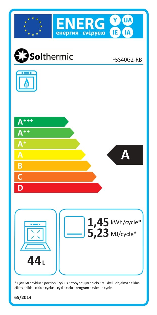 SOLTHERMIC 50 CM ANCHO F5S40G2 COCINA GAS NEGRA RUSTICA CON MANDOS DORADOS / 4 FUEGOS CON ENCENDIDO AUTOMATICO/ALTA GAMA