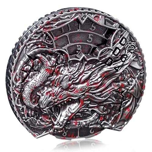 Iemegumi DND Dice Set Roulette: Fidget D4 D6 D8 D10 D10% D12 D20 All in One Metal D&D Spinner Dice - Cool Role Playing Dice Gifts for Dungeons and Dragons TRPG MTG Games Lover Players (Bloodstained)