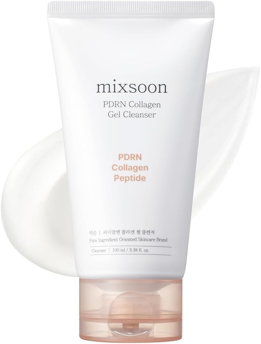 mixsoon PDRN Collagen Gel Cleanser - Deep Pore Cleansing, Lightweight Daily Gel Cleanser for All Skin Types 100ml / 3.38 fl.oz. Korean Glass Skin Care