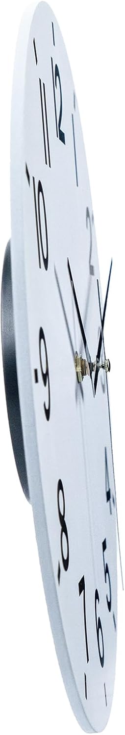 HZDHCLH Wall Clock 8 Inch Silent Non Ticking Wood Battery Operated White Wooden Modern Wall Clock Sweep Movement Decorative Office Kitchen Home Bathroom Living Room