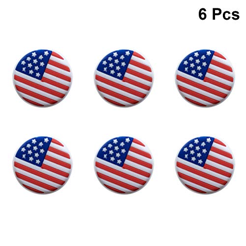 Raquetas de tenis de silicona con vibración Amosfun con bandera estadounidense, juego de 6 2