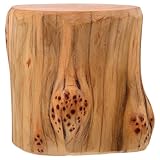Style champêtre distinctif : ce support en bois, composé d’une souche d’arbre, sert de vase ou de table décorative et apporte une touche de charme rustique et chaleureux à votre intérieur. idéal pour ceux qui recherchent une ambiance naturelle et accueillante. socle floral en bois, petit socle décoratif en bois