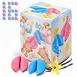 Glückskekse für Gender Reveal & Baby Shower 16 Stück – Einzeln Verpackte Kekse in Rosa und Blau, Vanille Geschmack, Kleine Geschenke für Babyparty