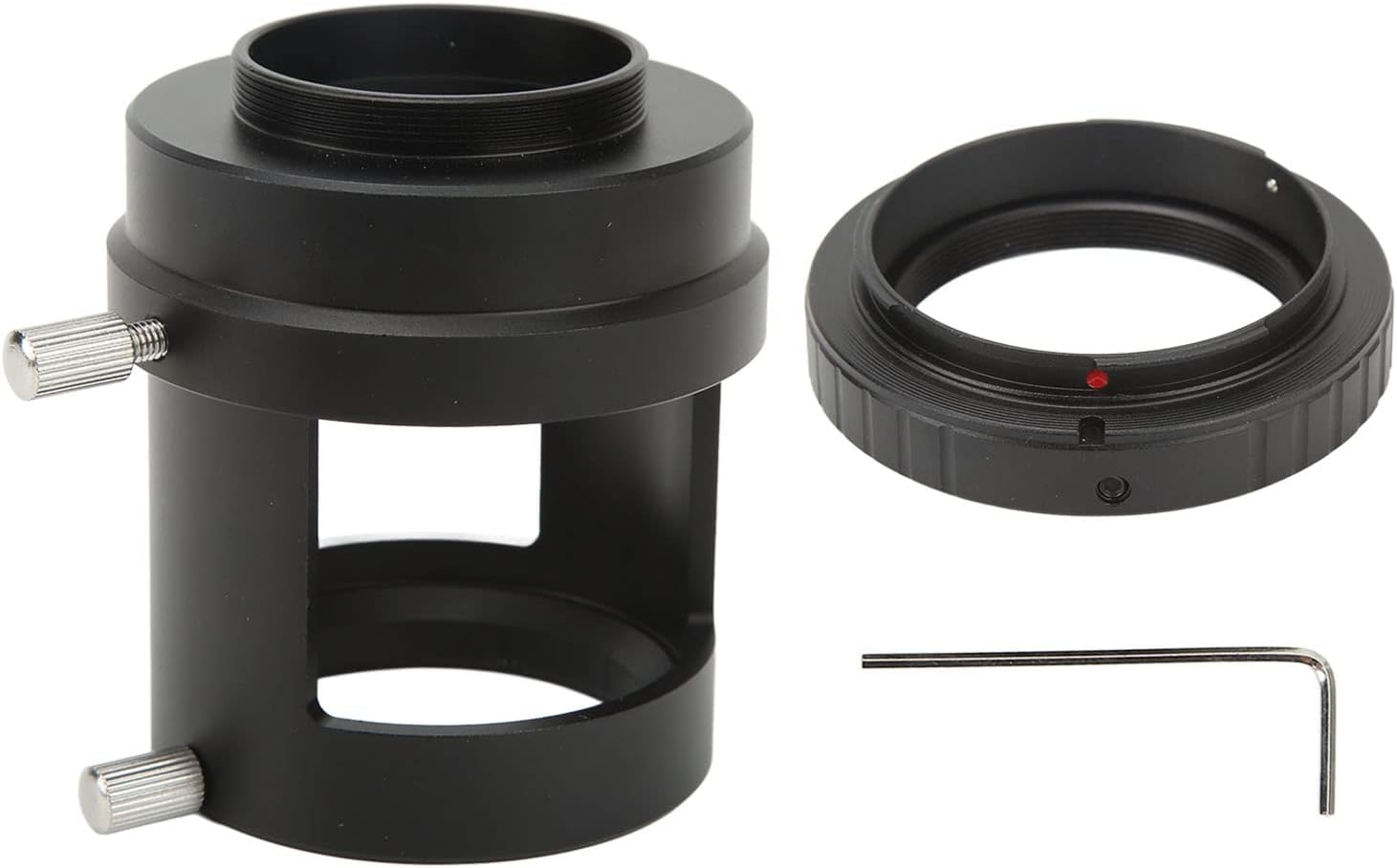 Camera Extension Tube with M42 Thread, T2 Adapter Ring for DSLR Lens Accessories - Adjustable Eyepiece Size, Durable Metal, Ideal for Bird Watching and Field Observation