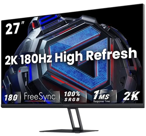 Image of Xiaomi 2K Gaming Monitor G27Qi, QHD 2560x1440, Fast IPS, 180Hz 1ms, AMD Freesync, 100% sRGB, 178 Viewing Angle, 2x HDMI2.0 DP 1.4x2, Black