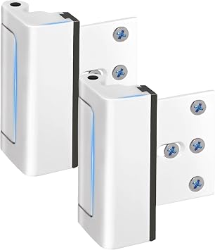 2 Pack Home Security Door Lock Reinforcement, Childproof Door Reinforcement Lock Withstand 800 lbs for Inward Swinging Door, Door Security Lock to Prevent Unauthorized Entry, White