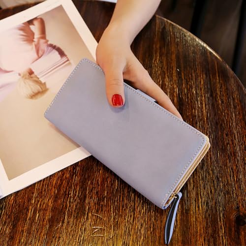 Women's Long Bifold Wallet,Clutch Wallet Handbag for Women,Card Holder Purse Zipper Buckle4