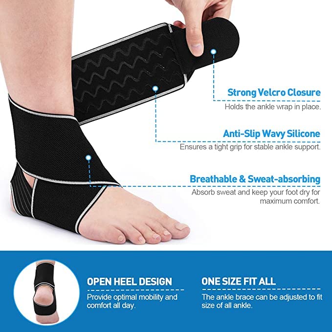 SASORI Ankle Support Brace Adjustable Compression Strap One Size Fits