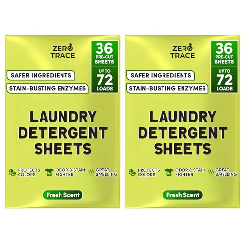 Zero Trace All Natural Laundry Detergent Sheets - Powerful Eco-Friendly